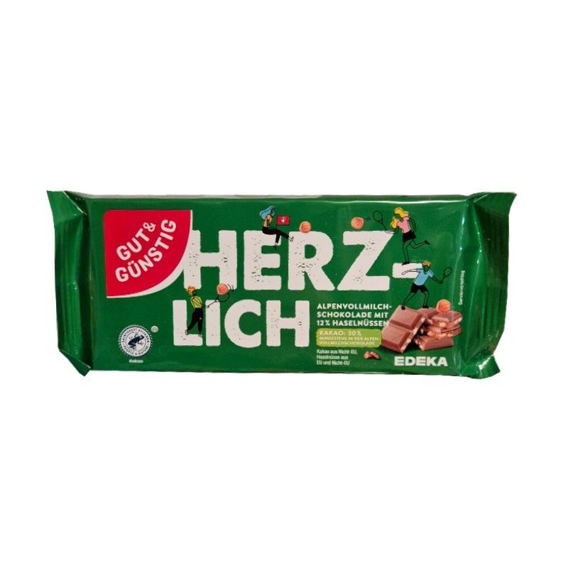 Gut & Gunstig Herzlich czekolada mleczna z orzechami 100g