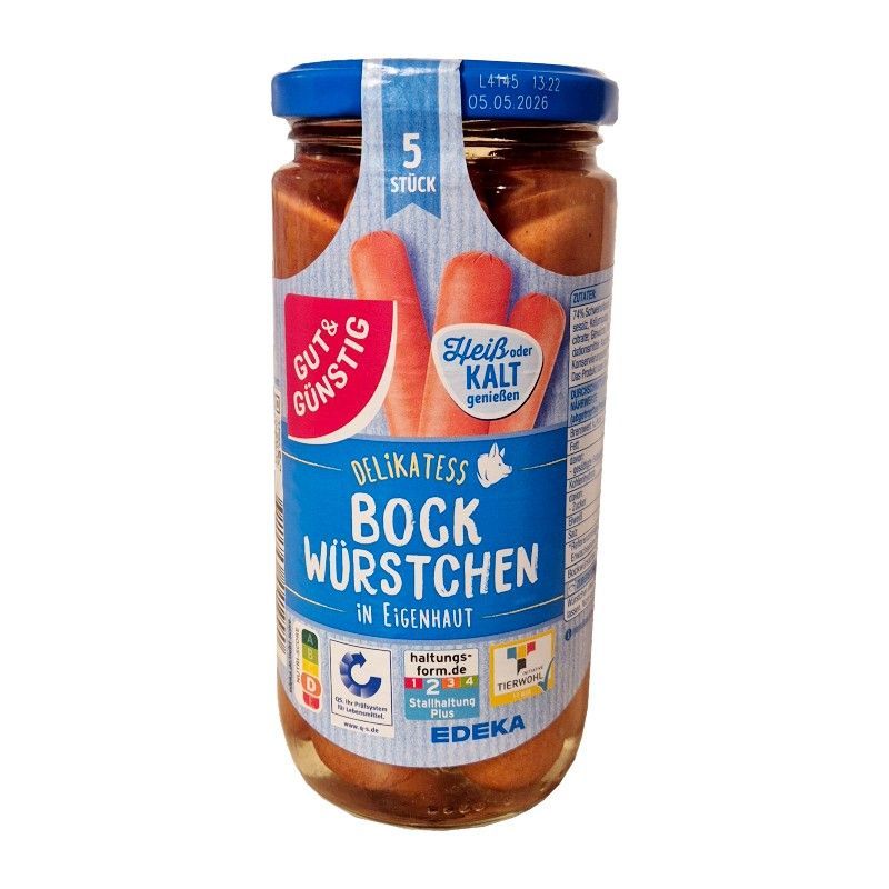 Gut & Gunstig Bock Wurstchen parówki 5szt 380g