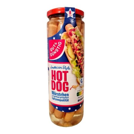 Gut & Gunstig American Style Hot Dog parówki 8szt 375/665g