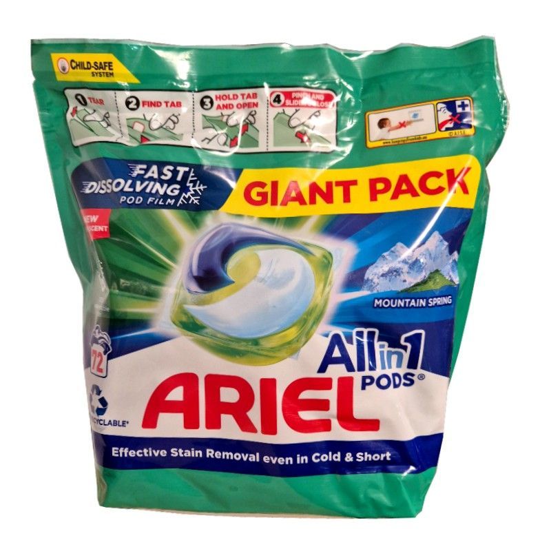 Ariel Allin1 Pods Mountain Spring kapsułki do prania 72szt Ariel Allin1 Pods Mountain Spring kapsułki do prania 72szt