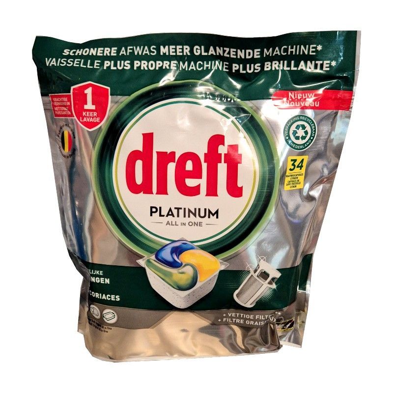 Dreft Platinum All in One Citron kapsułki do zmywarki 34szt