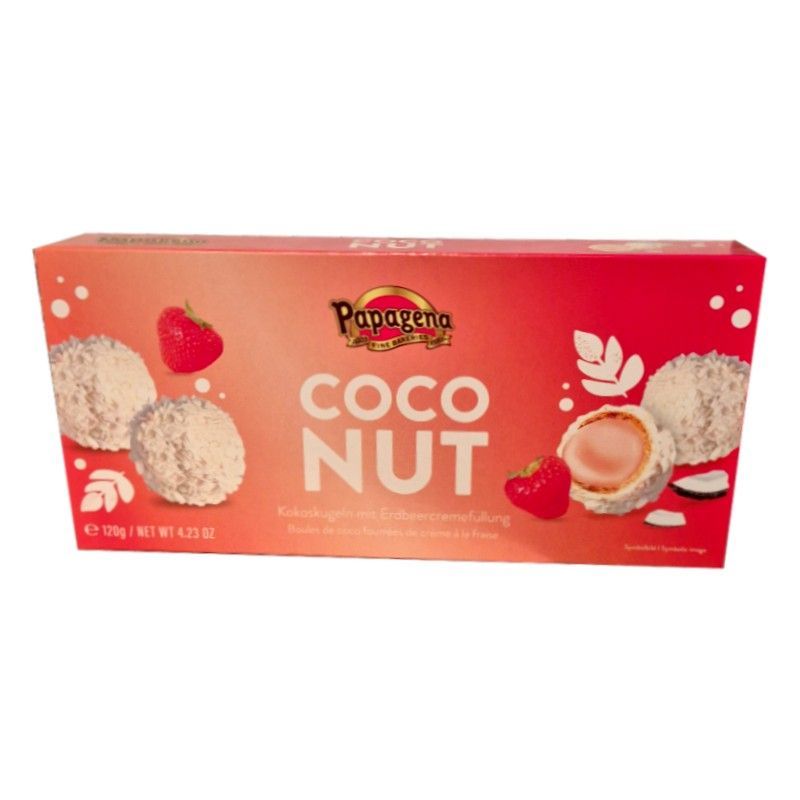 Papagena Coco Nut kulki kokosowe z kremem truskawkowym 120g