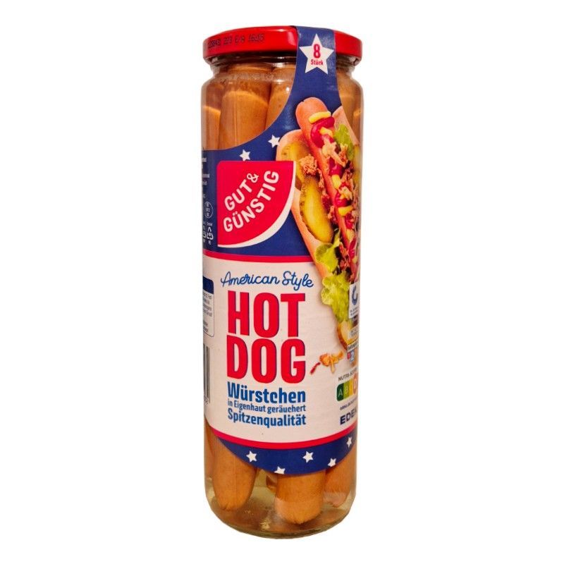 Gut & Gunstig American Style Hot Dog parówki 8szt 375/665g