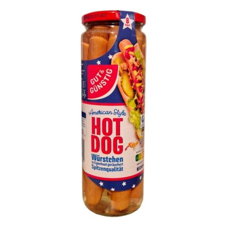 Gut & Gunstig American Style Hot Dog parówki 8szt 375/665g